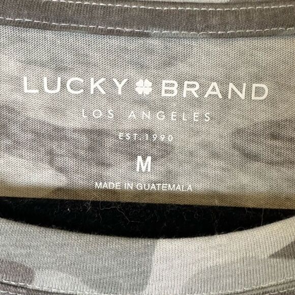 NWT- Lucky Brand- Women’s Camo Crew Neck Essential Brunout Soft Grey Tee, Medium - Picture 3 of 11